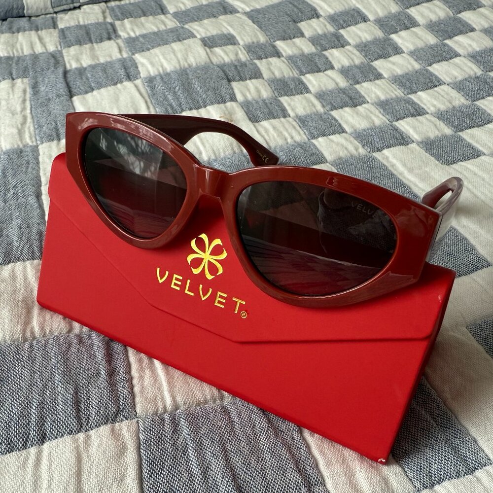 New Without Tags! Velvet Rosa Red Frame Sunglasses